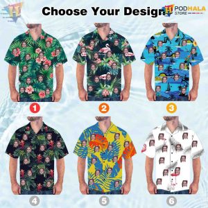 Custom Face Tropical Flower Hawaiian Shirt Beach Party Family Hawaiian Sets 2