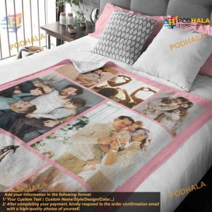 Custom Family Blanket Personalized Gifts Fleece Blanket for Home Decor 5