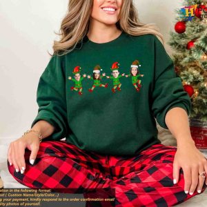Custom Family Xmas LED Face Sweatshirt, Personalized Ugly Christmas Gift