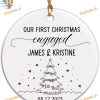 Custom First Christmas Engaged 2023 Ornament, Personalized Engagement Xmas Ornament