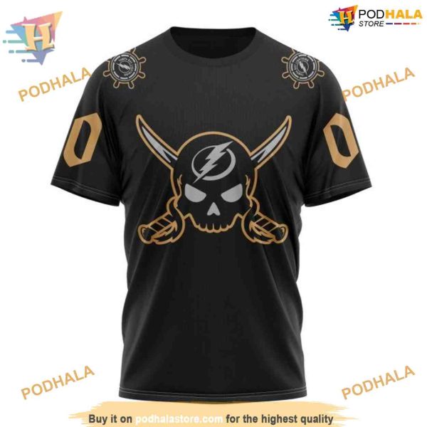 Custom Gasparilla Kits Black NHL Tampa Bay Lightning Hoodie 3D