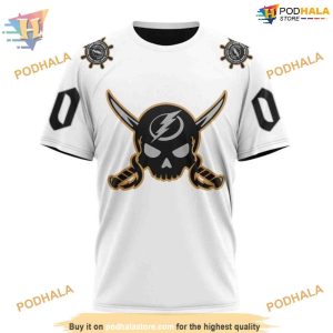 Custom Gasparilla Kits White NHL Tampa Bay Lightning Hoodie 3D 3