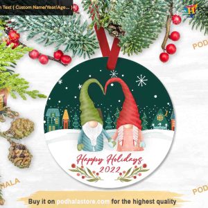 Custom Gnome Christmas Ornament, Whimsical Holiday Decor