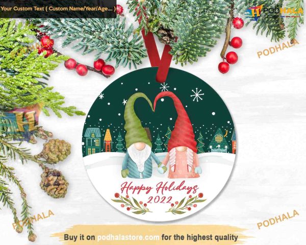 Custom Gnome Christmas Ornament, Whimsical Holiday Decor