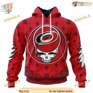 Custom Grateful Dead Design NHL Carolina Hurricanes Hoodie 3D Sweatshirt 1