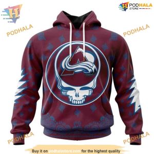Custom Grateful Dead Design NHL Colorado Avalanche Hoodie 3D Sweatshirt 1