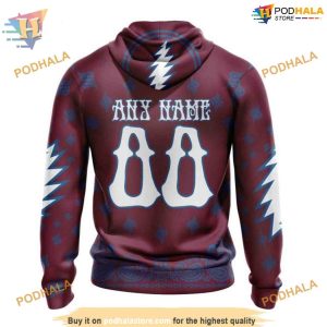 Custom Grateful Dead Design NHL Colorado Avalanche Hoodie 3D Sweatshirt 2