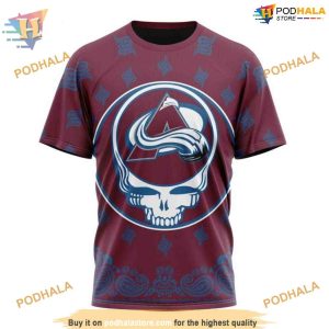 Custom Grateful Dead Design NHL Colorado Avalanche Hoodie 3D Sweatshirt 3