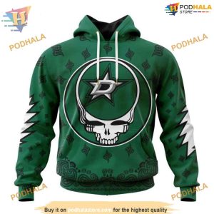 Custom Grateful Dead Design NHL Dallas Stars Hoodie 3D Shirt 1