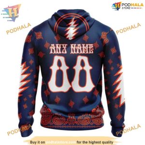 Custom Grateful Dead Design NHL Edmonton Oilers Hoodie 3D 2