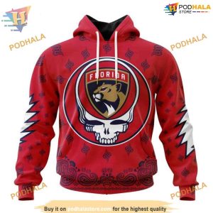 Custom Grateful Dead Design NHL Florida Panthers Hoodie 3D Sweatshirt 1