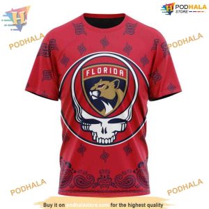 Custom Grateful Dead Design NHL Florida Panthers Hoodie 3D Sweatshirt 3