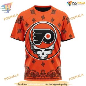 Custom Grateful Dead Design NHL Philadelphia Flyers Hoodie 3D 3