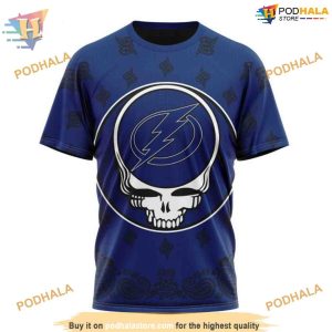 Custom Grateful Dead Design NHL Tampa Bay Lightning Hoodie 3D 3