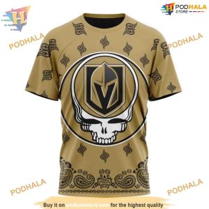 Custom Grateful Dead Design NHL Vegas Golden Knights Hoodie 3D Shirt 3