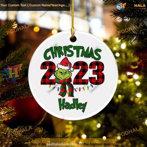 Custom Grinch Hand Family Funny Merry Grinchmas Tree Ornaments 3