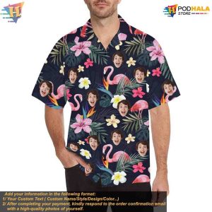 Custom Hawaiian Face Shirt Personalized Couples Floral Aloha Group Shirt 2