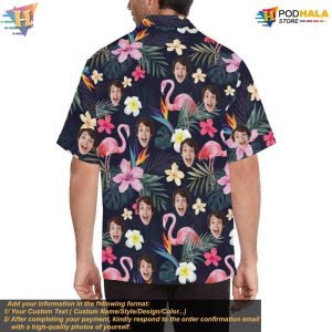 Custom Hawaiian Face Shirt Personalized Couples Floral Aloha Group Shirt 3