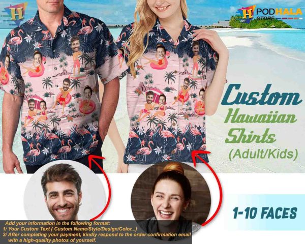 Custom Hawaiian Outfits, Floral Tropical Aloha Shirt, Personalized for Men Women