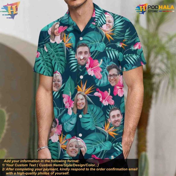 Custom Hawaiian Shirts for Men Women, Personalized Tropical Pattern Party Shirt