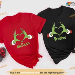 Custom Heart Grinch Family Shirt Grinch Christmas Shirt Group Festive Wear 2