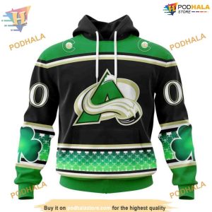 Custom Hockey Celebrate Patricks Day NHL Colorado Avalanche Hoodie 3D 1