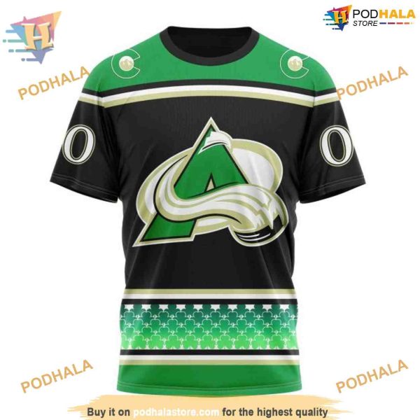 Custom Hockey Celebrate Patricks Day NHL Colorado Avalanche Hoodie 3D