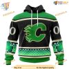 Custom Hockey Celebrate St Patrick's Day NHL Calgary Flames Hoodie 3D Sweatshirt