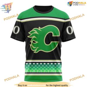 Custom Hockey Celebrate St Patrick's Day NHL Calgary Flames Hoodie 3D Sweatshirt 3