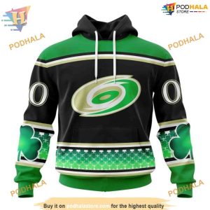 Custom Hockey Celebrate St Patrick's Day NHL Carolina Hurricanes 3D Hoodie Sweatshirt 1