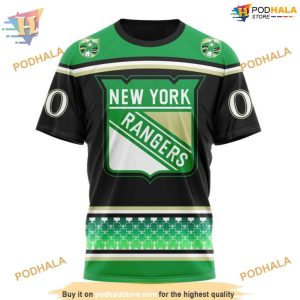 Custom Hockey Celebrate St Patrick's Day NHL New York Rangers Hoodie 3D 3