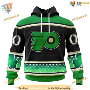 Custom Hockey Celebrate St Patrick's Day NHL Philadelphia Flyers Hoodie 3D 1