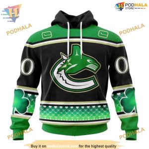 Custom Hockey Celebrate St Patrick's Day NHL Vancouver Canucks Hoodie 3D