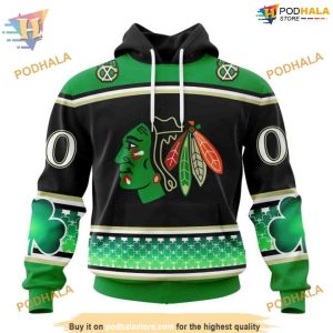 Custom Hockey Celebrate St Patricks Day NHL Chicago Blackhawks 3D Hoodie 1