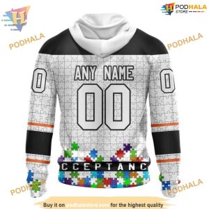Custom Hockey Fights Against Autism NHL Philadelphia Flyers Hoodie 3D 2