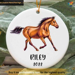 Custom Horse Christmas Ornament, Personalized Gift for Horse Lovers