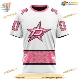 Custom IN OCTOBER WE WEAR PINK BREAST CANCER NHL Dallas Stars Hoodie 3D 3