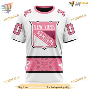 Custom IN OCTOBER WE WEAR PINK BREAST CANCER NHL New York Rangers Hoodie 3D 3
