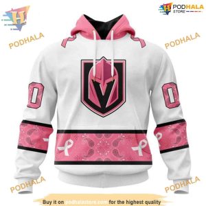 Custom IN OCTOBER WE WEAR PINK BREAST CANCER NHL Vegas Golden Knights Hoodie 3D 1