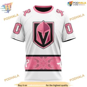 Custom IN OCTOBER WE WEAR PINK BREAST CANCER NHL Vegas Golden Knights Hoodie 3D 3
