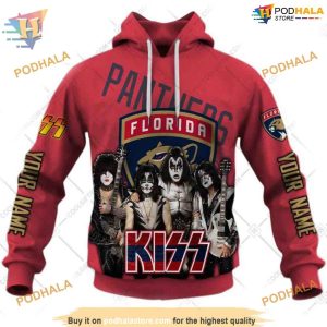 Custom Kiss Band Style NHL Florida Panthers Hoodie 3D Sweatshirt 1
