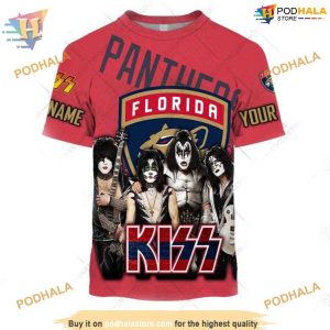 Custom Kiss Band Style NHL Florida Panthers Hoodie 3D Sweatshirt 2
