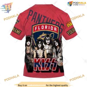 Custom Kiss Band Style NHL Florida Panthers Hoodie 3D Sweatshirt 4