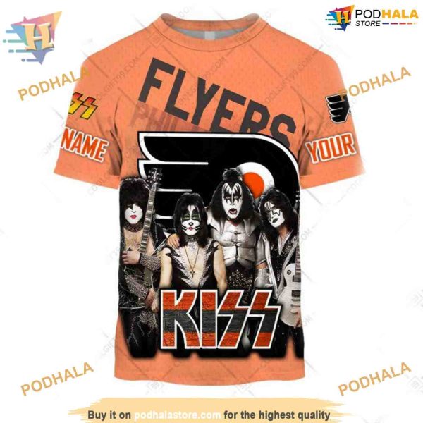 Custom Kiss Band Style NHL Philadelphia Flyers Hoodie 3D