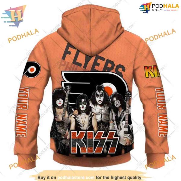Custom Kiss Band Style NHL Philadelphia Flyers Hoodie 3D
