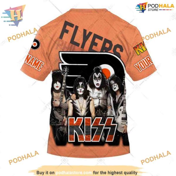 Custom Kiss Band Style NHL Philadelphia Flyers Hoodie 3D