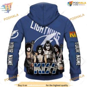 Custom Kiss Band Style NHL Tampa Bay Lightning Hoodie 3D 3