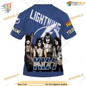 Custom Kiss Band Style NHL Tampa Bay Lightning Hoodie 3D 4
