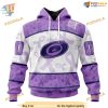 Custom Lavender Fight Cancer NHL Carolina Hurricanes Hoodie 3D Sweatshirt
