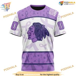 Custom Lavender Fight Cancer NHL Chicago Blackhawks Hoodie 3D 3